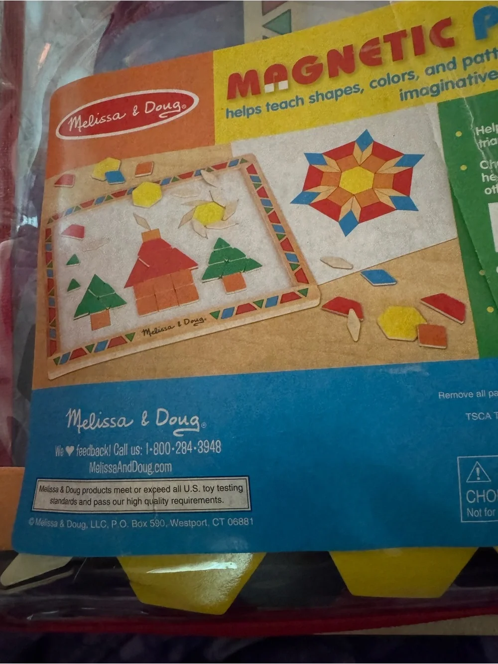 Melissa & Doug Magnetic Pattern Block Kit - Red, Yellow, Blue, Green